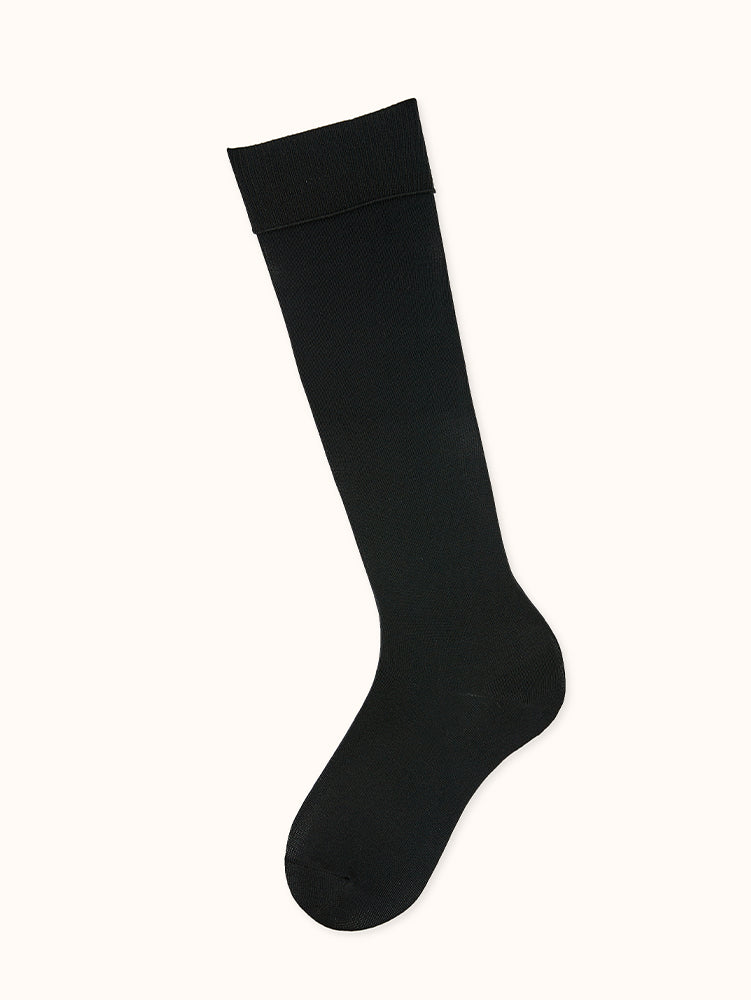 Girls' Cuffed Opaque Knee-High Socks