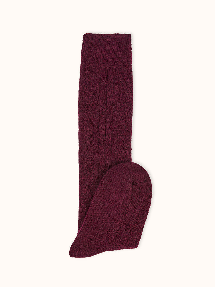Girls' Cable Knit Acrylic Knee-High Socks