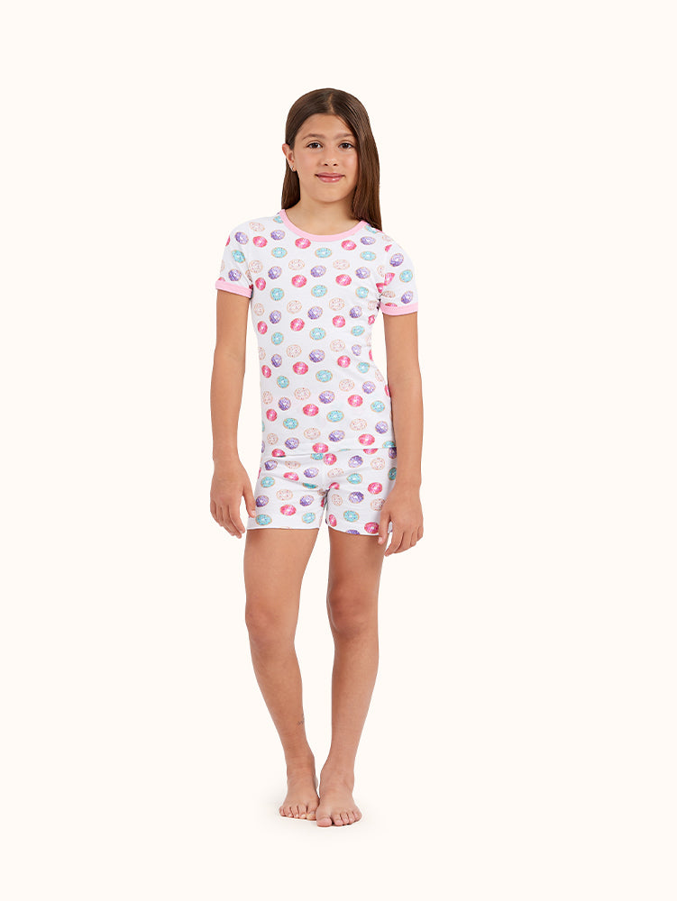 Girls' Donuts Short Sleeve Organic Cotton Pajama Set