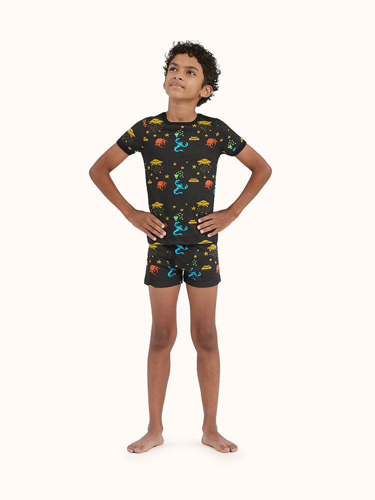 Boys' Aliens Short Sleeve Organic Cotton Pajama Set