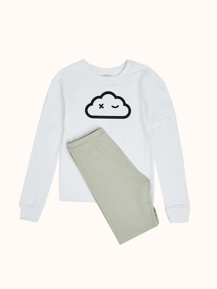 Girls' Cloud Wink Long Sleeve Organic Cotton Pajama Set