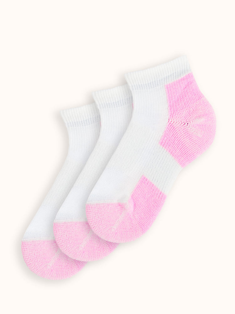 Women's Maximum Cushion Ankle Walking Socks (3 Pairs) - Pink