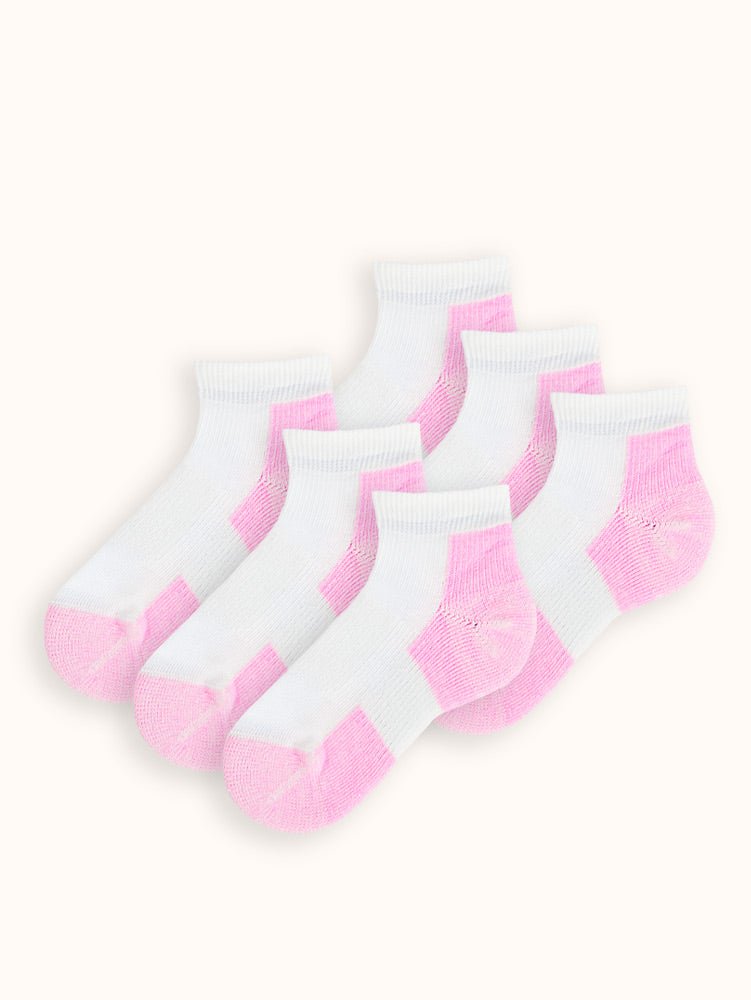 Women's Maximum Cushion Ankle Walking Socks (6 Pairs) - Pink