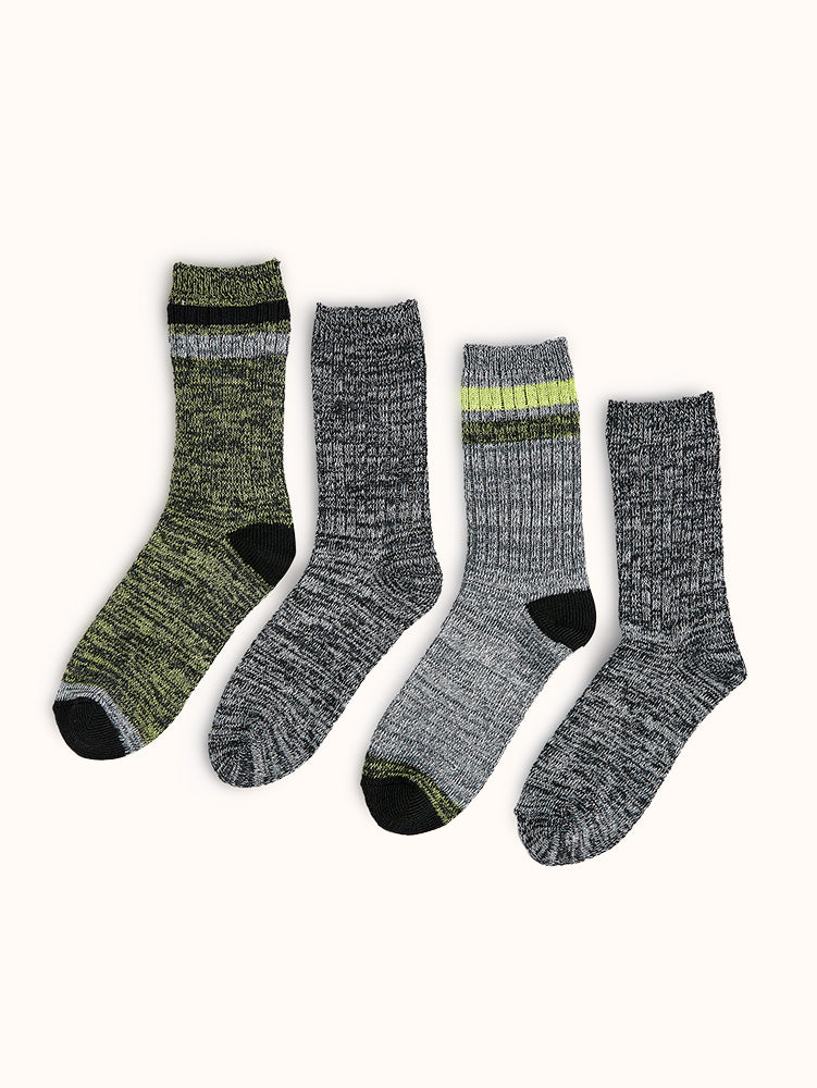 Boys' Full Cushion Crew Boot Socks (4 Pairs) - Assorted Colors