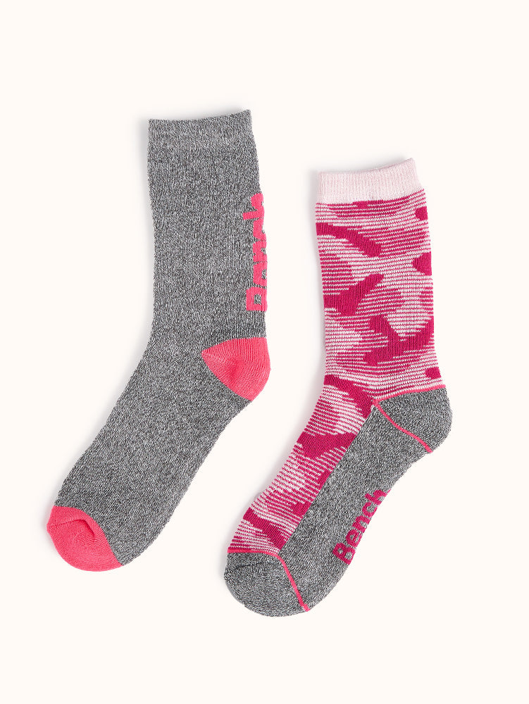 Girls' Full Cushion Crew Boot Socks (2 Pairs) - Pink