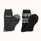 Men's Cushioned Thermal Crew Socks (2 Pairs) - Black/White