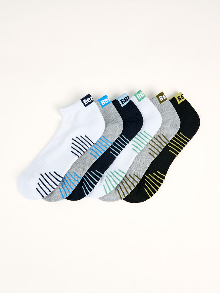 Men's Half Cushion Low-Cut Socks (6 Pairs) - Assorted Colors