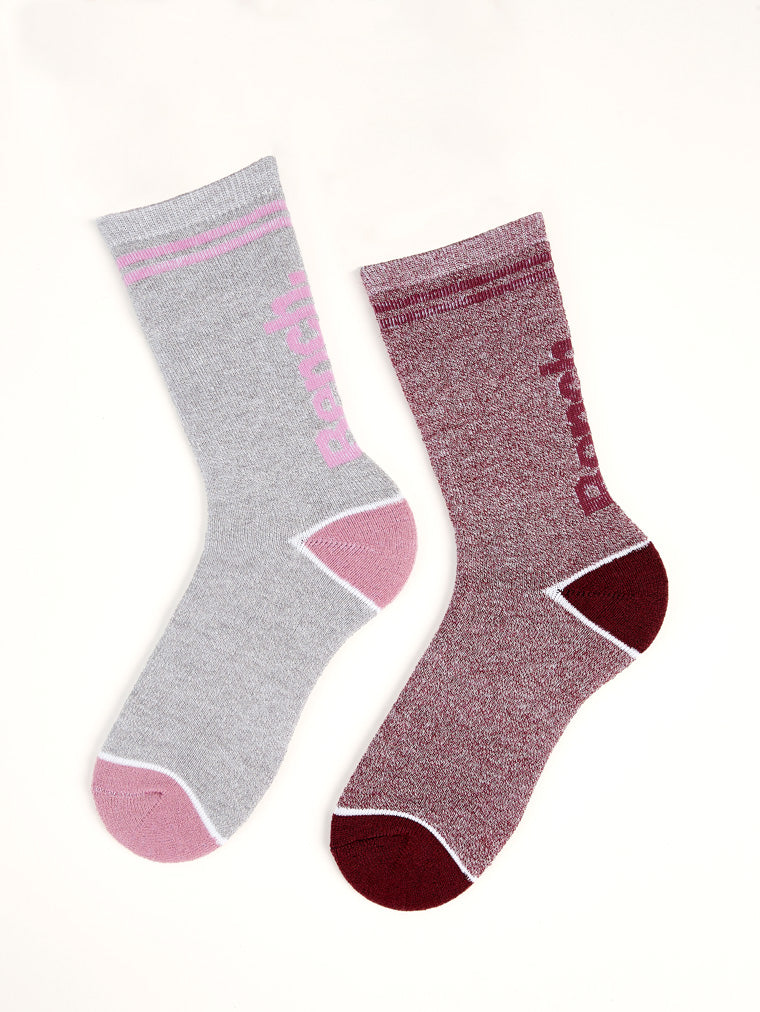 Demi-chaussettes isolantes grises pour femmes (2 paires)