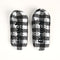 Women's Plaid Cable-Knit Slipper Socks (1 Pair) - Black/White