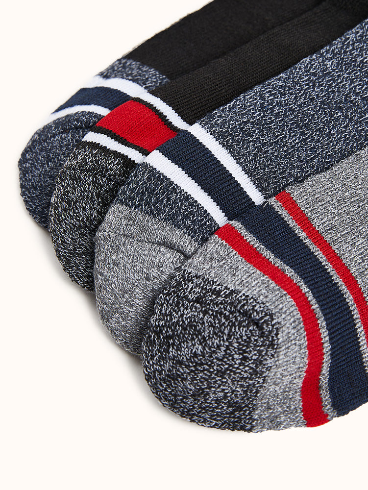 Men's Full Cushion Thermal Crew Socks (4-Pair Pack) - Black/Grey