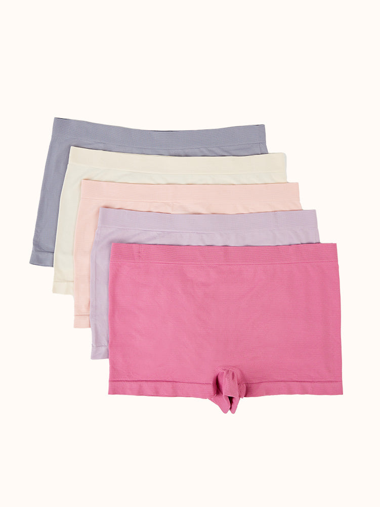 Women's Seamless Boyshort Panties (5 Pack) - Rose Assorted