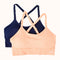 Mixed Texture Camisole Bra (2 Pack) - Peach