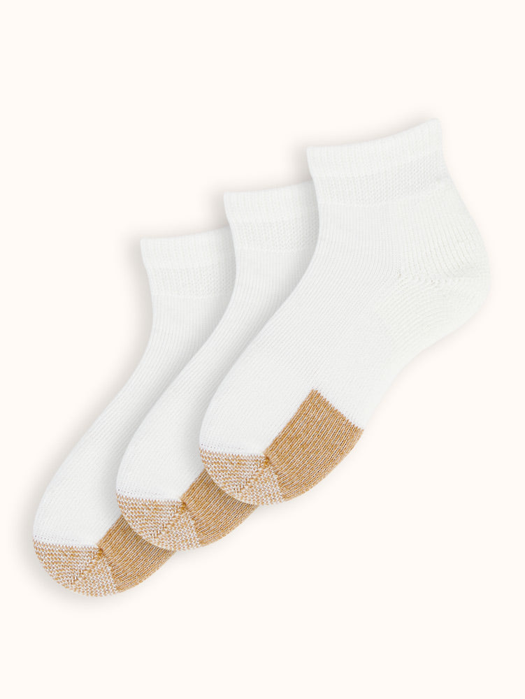 Unisex Maximum Cushion Ankle Tennis Socks (3 Pairs) - White