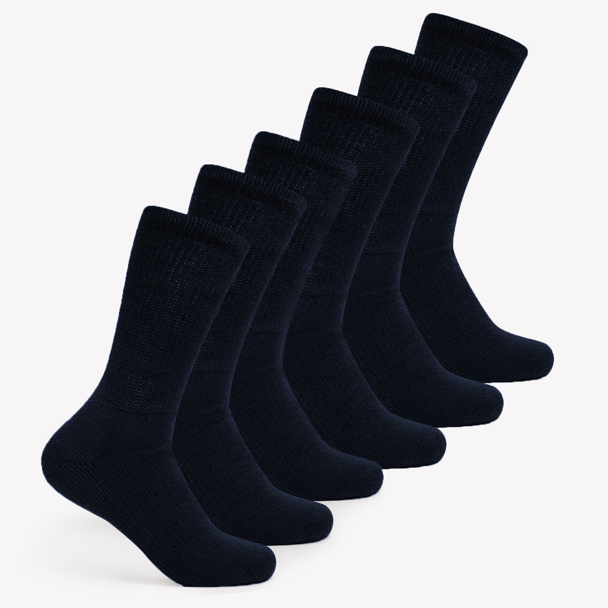 Unisex Moderate Cushion Crew Walking Socks (6 Pairs)