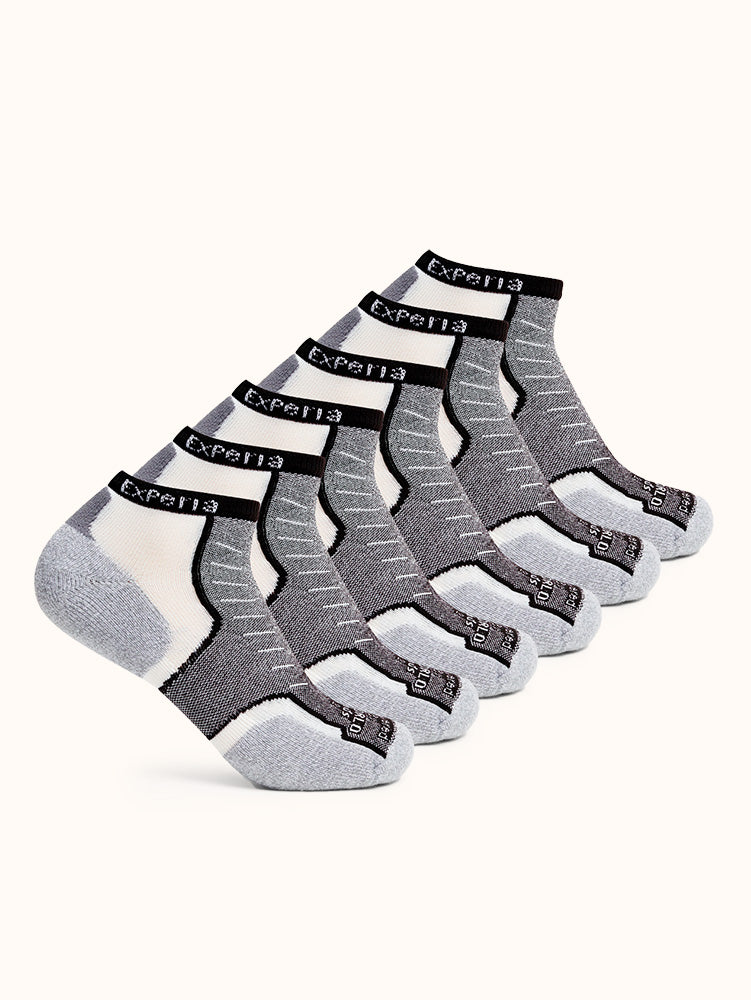 Unisex Padded Low-Cut Fitness Socks (6 Pairs)