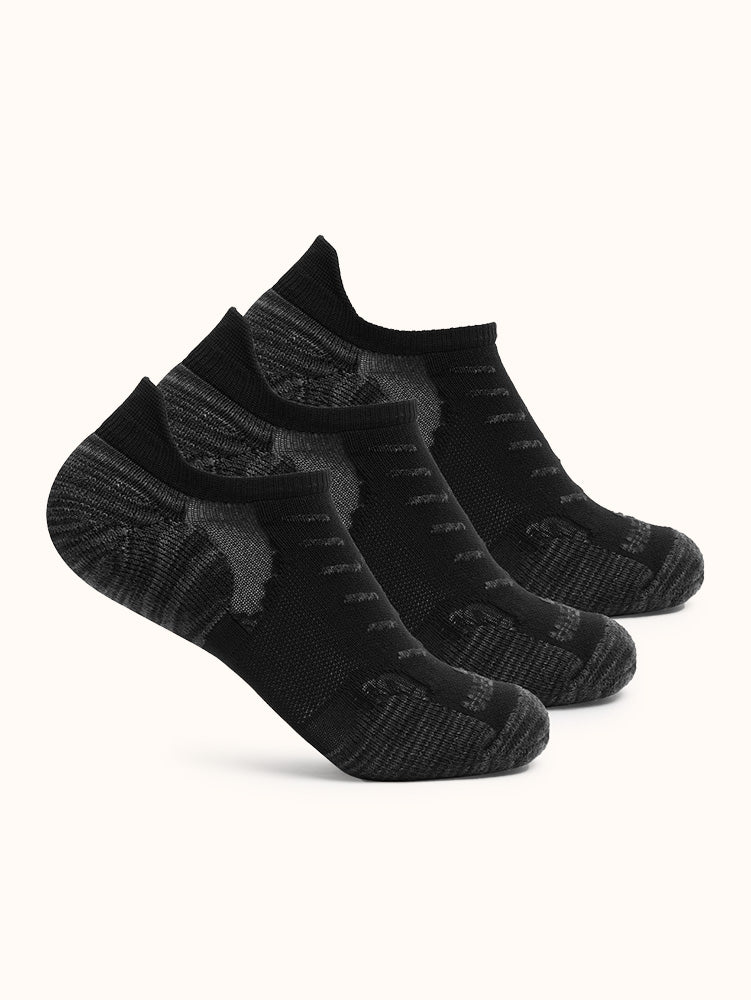 Unisex Padded No-Show Fitness Socks (3 Pairs)