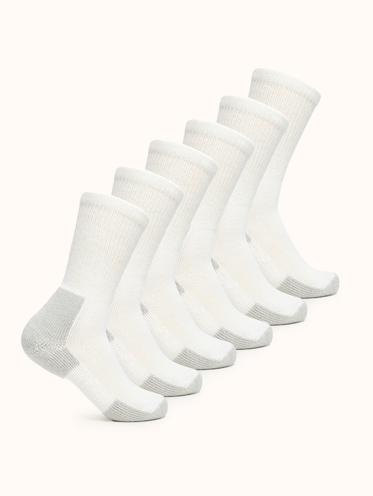 Unisex Maximum Cushion Crew Running Socks (6 Pairs)